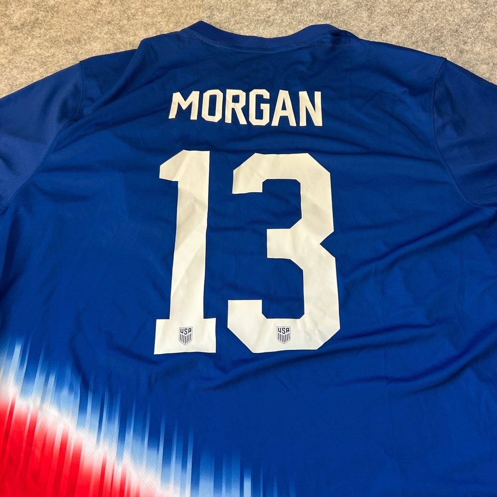 United States Womens National Team Jersey Mens XXL Blue Soccer Nike Morgan 13 - Picture 9 of 12